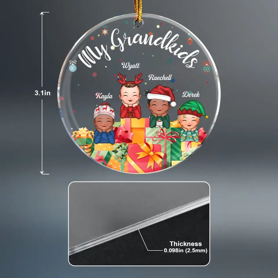 My Grandkids - Personalized Custom Mica Ornament - Christmas Gift For Grandma, Grandpa, Family Members