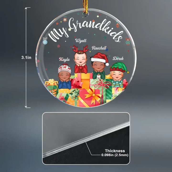 My Grandkids - Personalized Custom Mica Ornament - Christmas Gift For Grandma, Grandpa, Family Members