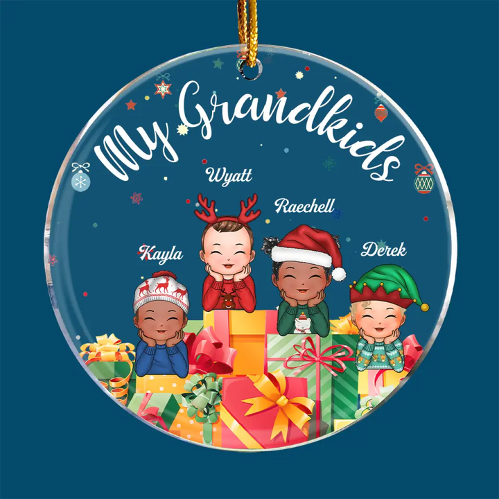 My Grandkids - Personalized Custom Mica Ornament - Christmas Gift For Grandma, Grandpa, Family Members