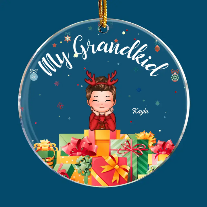 My Grandkids - Personalized Custom Mica Ornament - Christmas Gift For Grandma, Grandpa, Family Members