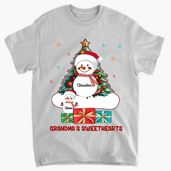 There Is No Greater Gift Than Grandkids Snowman - Personalized Custom T-shirt - Christmas Gift For Grandma