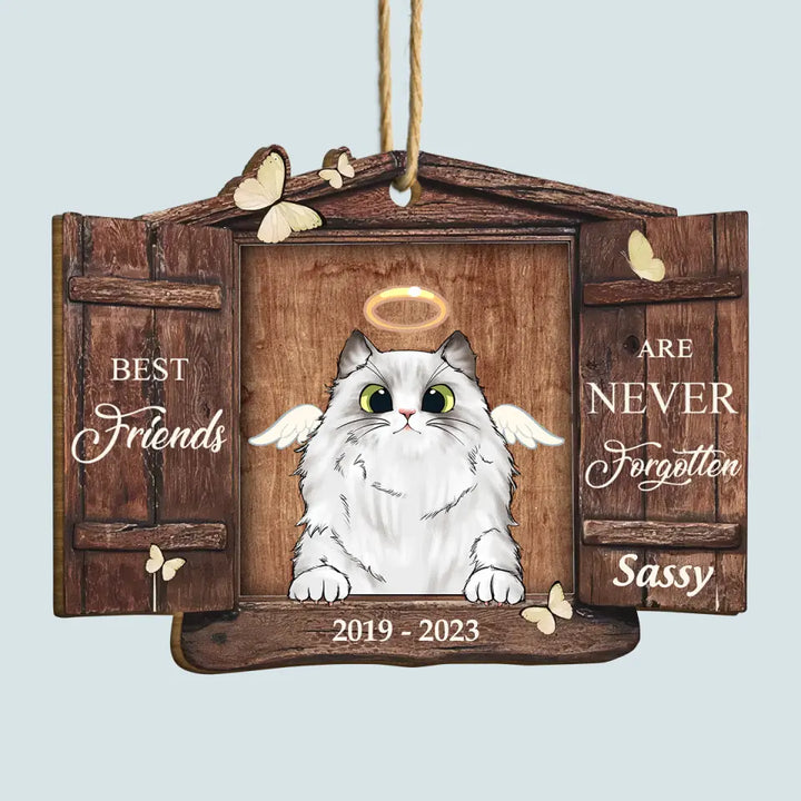 Best Friends Are Never Forgotten - Personalized Custom Wood Ornament - Christmas, Memorial Gift For Pet Mom, Pet Dad, Pet Lover, Pet Owner