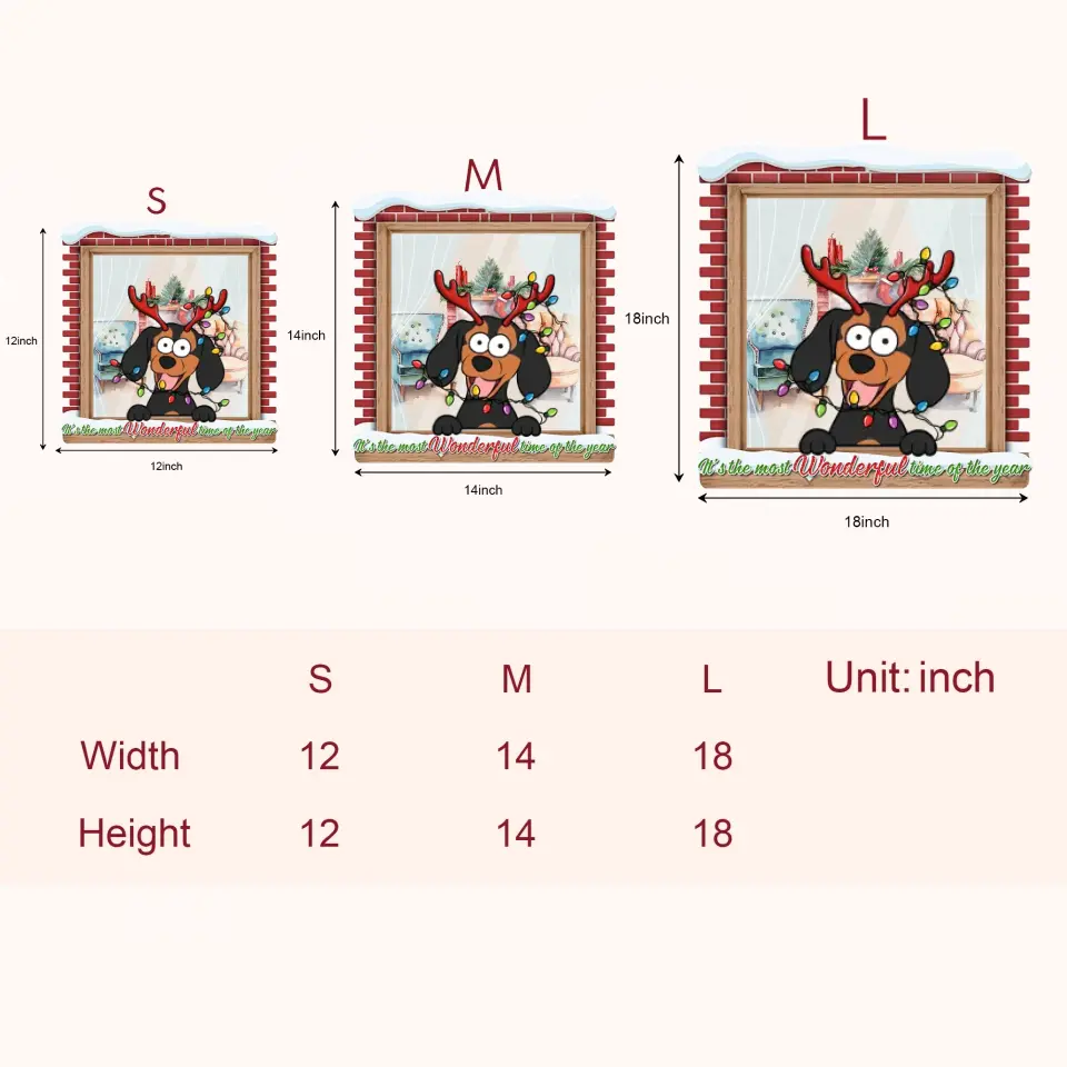 The Most Wonderful Time Of The Year - Personalized Christmas Door Sign - Christmas Dog Funny - Gift For Dog Mom, Dog Dad, Dog Lover, Dog Owner