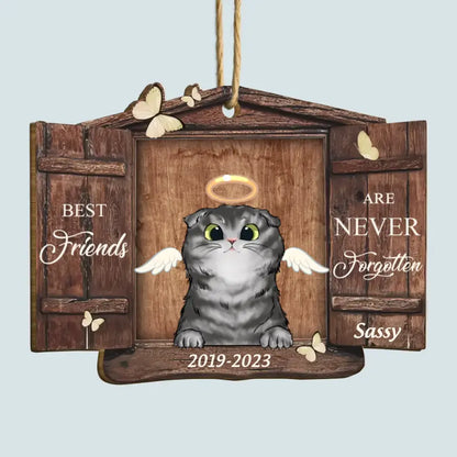 Best Friends Are Never Forgotten - Personalized Custom Wood Ornament - Christmas, Memorial Gift For Pet Mom, Pet Dad, Pet Lover, Pet Owner