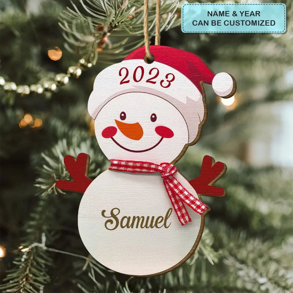Snowman Family - Personalized Custom Wood Ornament - Christmas For Family Members