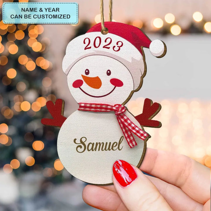 Snowman Family - Personalized Custom Wood Ornament - Christmas For Family Members