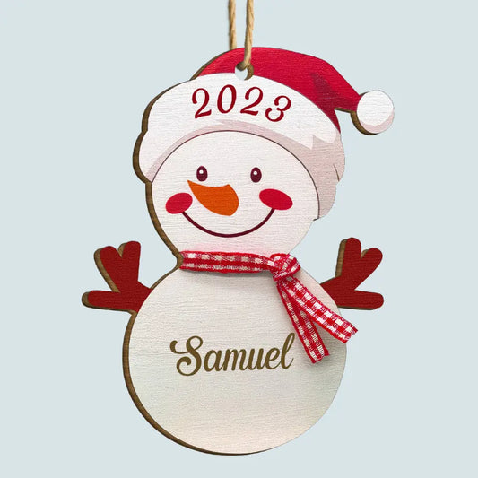 Snowman Family - Personalized Custom Wood Ornament - Christmas For Family Members