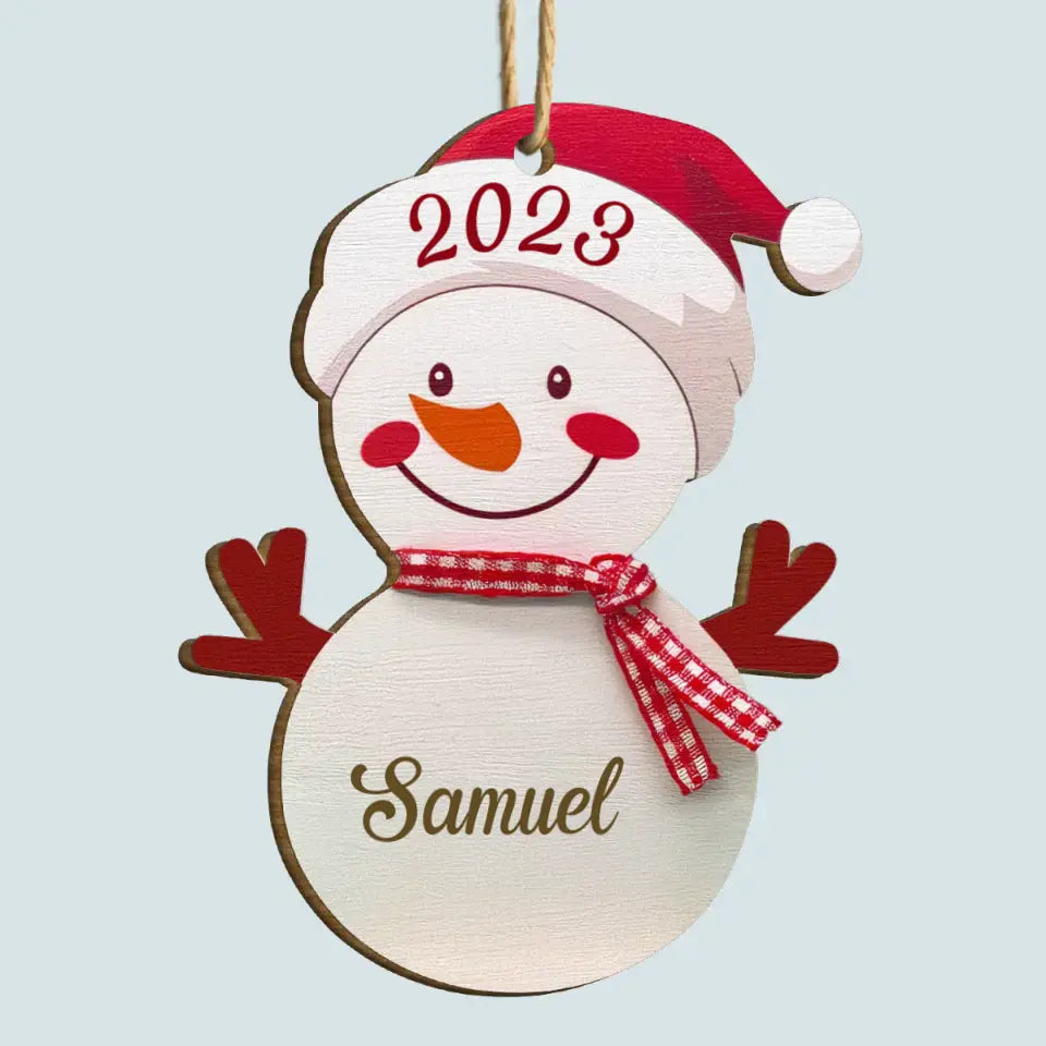 Snowman Family - Personalized Custom Wood Ornament - Christmas For Family Members