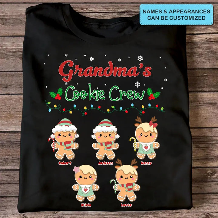 Grandma's Cookie Crew - Personalized Custom T-shirt - Christmas Gift For Grandma, Family Members