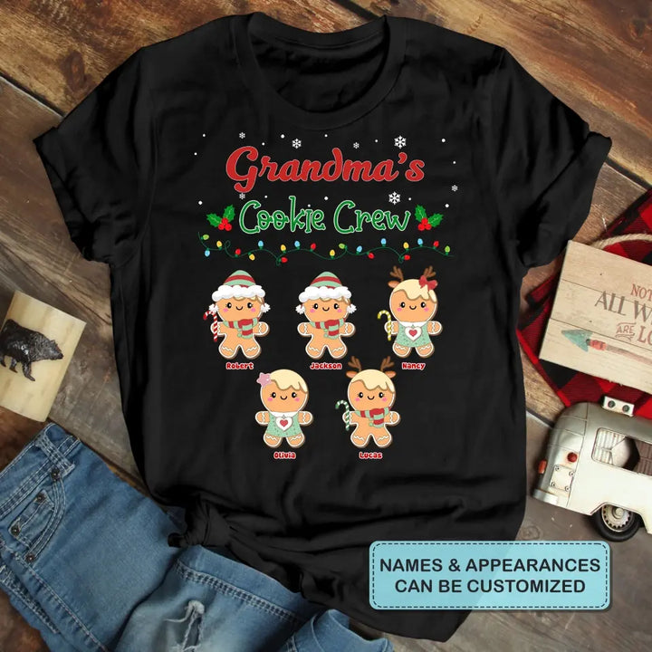 Grandma's Cookie Crew - Personalized Custom T-shirt - Christmas Gift For Grandma, Family Members
