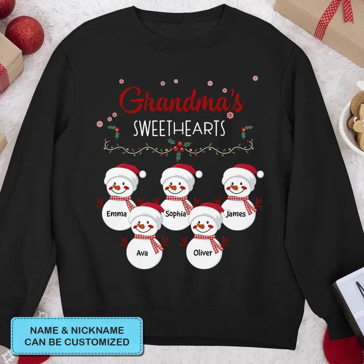 Grandma Snowman Christmas - Personalized Custom T-shirt - Christmas Gift For Grandma