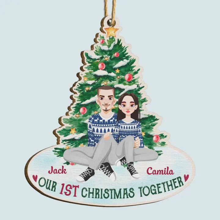 Christmas Together - Personalized Custom Wood Ornament - Christmas Gift For Couple, Wife, Husband