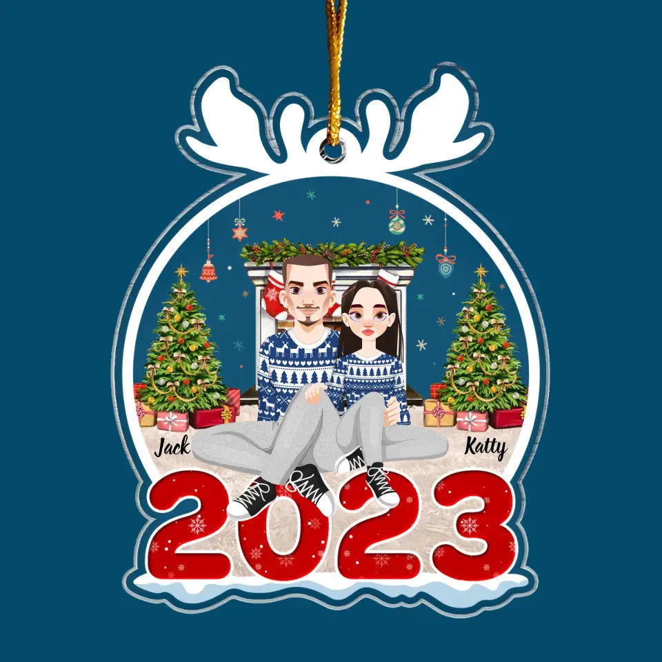 Couple Christmas 2023 - Personalized Custom Mica Ornament - Christmas Gift For Couple, Husband, Wife