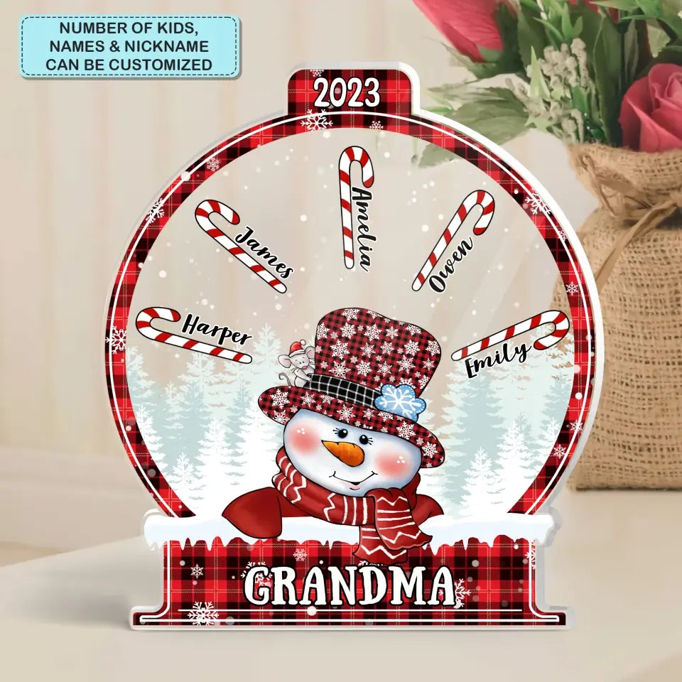Grandma's Sweethearts - Personalized Custom Shape Acrylic Plaque - Christmas Gift For Grandma, Mom, Family Members