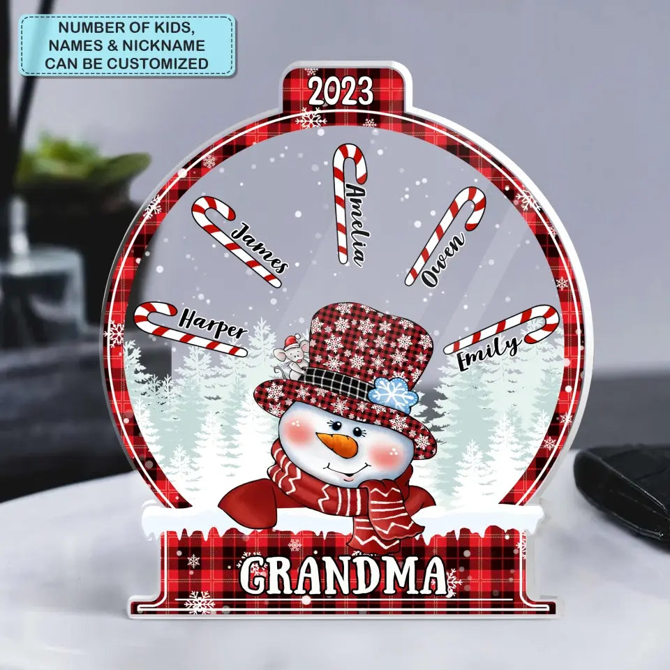 Grandma's Sweethearts - Personalized Custom Shape Acrylic Plaque - Christmas Gift For Grandma, Mom, Family Members