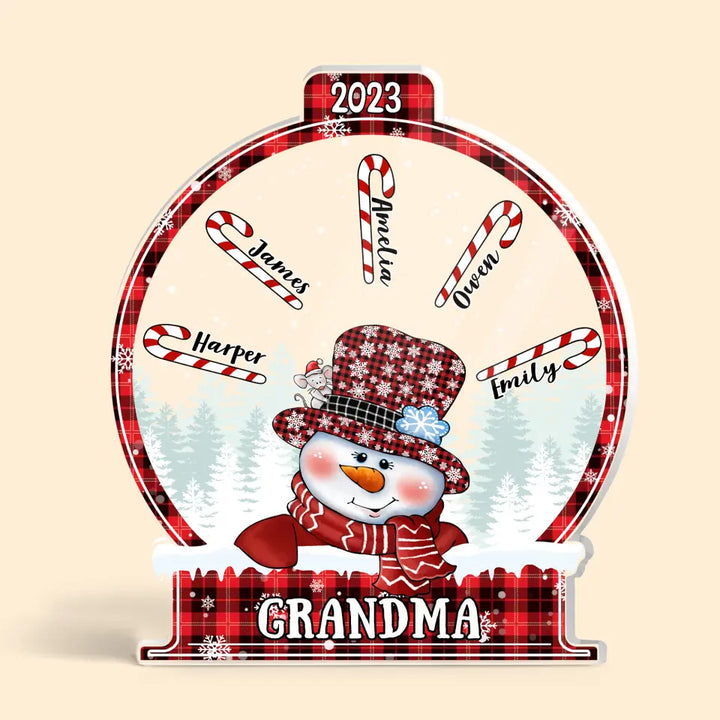 Grandma's Sweethearts - Personalized Custom Shape Acrylic Plaque - Christmas Gift For Grandma, Mom, Family Members