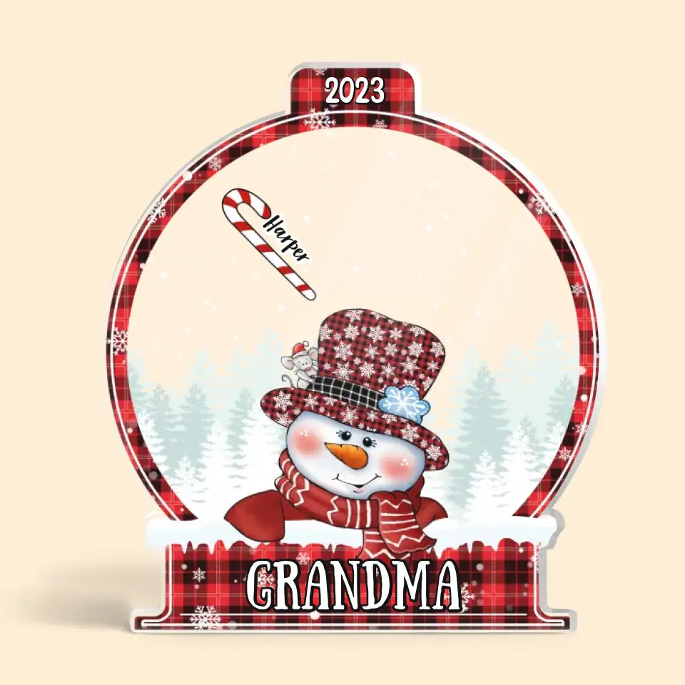 Grandma's Sweethearts - Personalized Custom Shape Acrylic Plaque - Christmas Gift For Grandma, Mom, Family Members