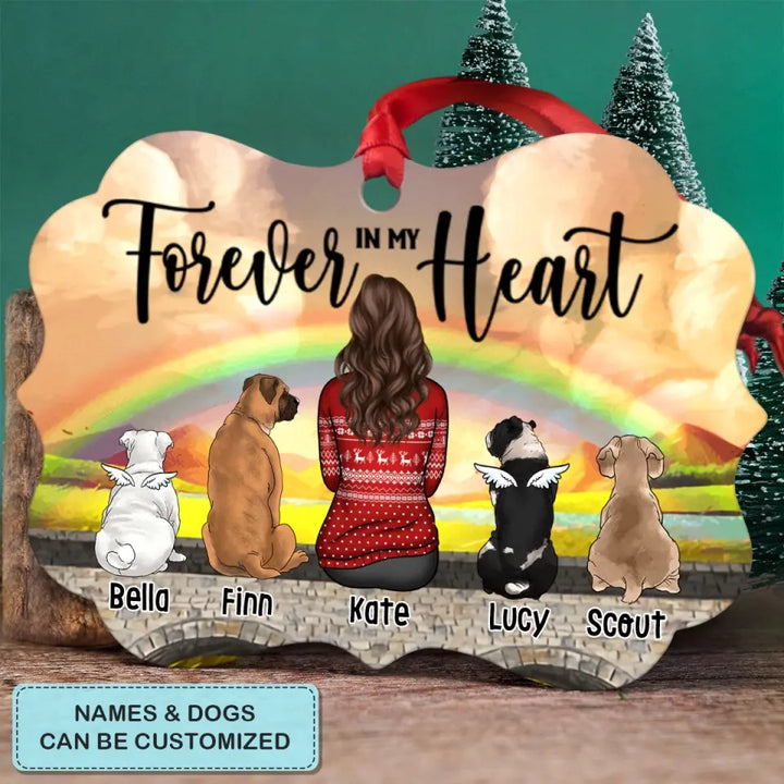 Forever In My Heart Memorial - Personalized Custom Aluminium Ornament - Christmas, Memorial Gift For Dog Mom, Dog Dad, Dog Lover, Dog Owner