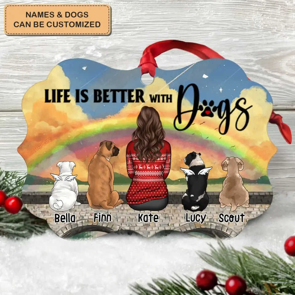 Forever In My Heart Memorial - Personalized Custom Aluminium Ornament - Christmas, Memorial Gift For Dog Mom, Dog Dad, Dog Lover, Dog Owner