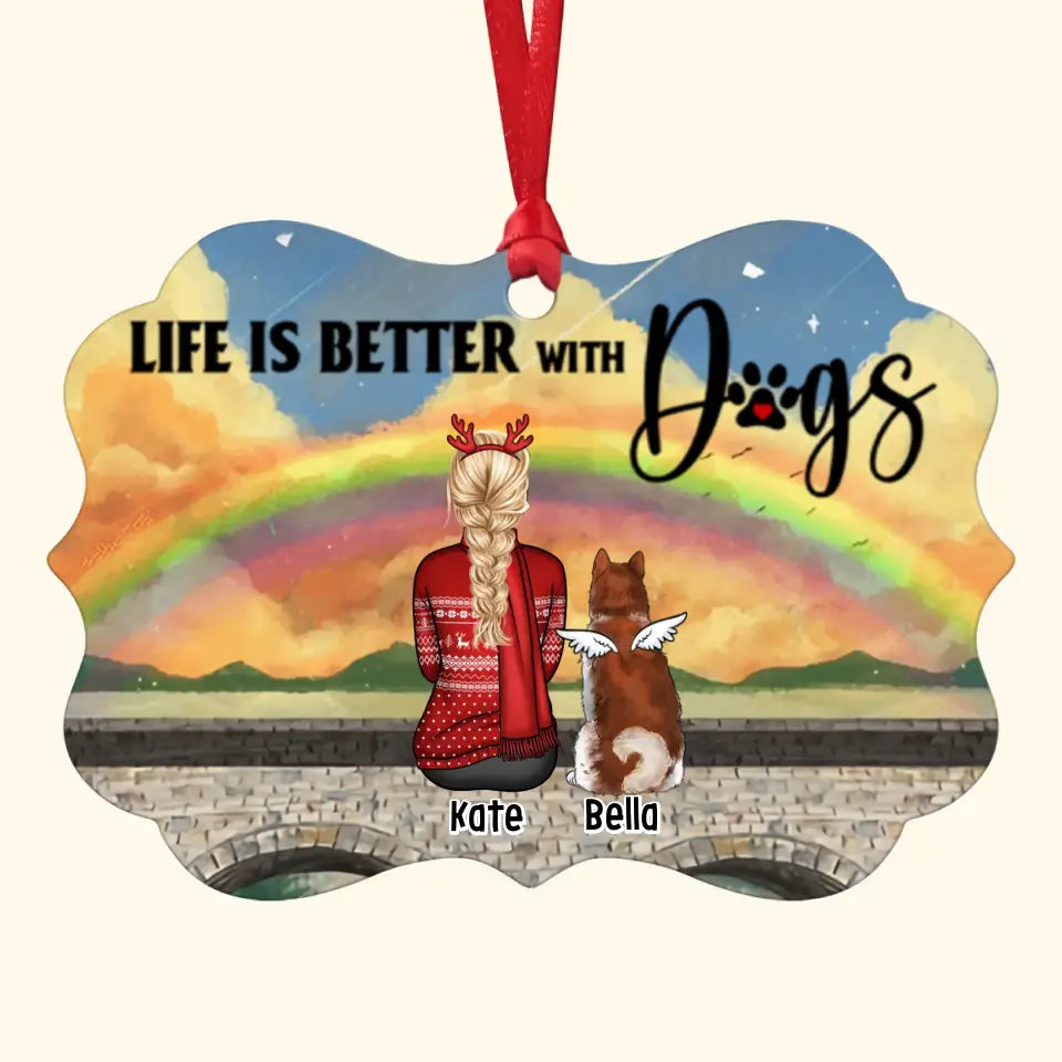 Forever In My Heart Memorial - Personalized Custom Aluminium Ornament - Christmas, Memorial Gift For Dog Mom, Dog Dad, Dog Lover, Dog Owner