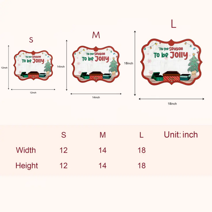 Tis The Season To Be Jolly - Personalized Custom Door Sign - Christmas Cat Funny - Gift For Cat Mom, Cat Dad, Dog Mom, Dog Dad