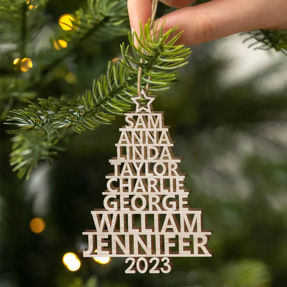Family 2023 Custom Name - Personalized Custom Wood Ornament - Christmas Gift For Family AGCKH027