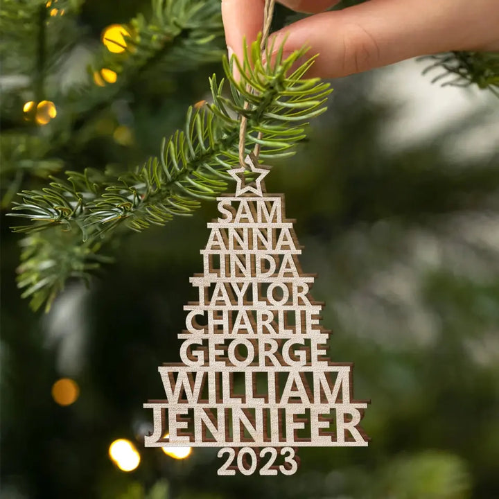 Family 2023 Custom Name - Personalized Custom Wood Ornament - Christmas Gift For Family AGCKH027