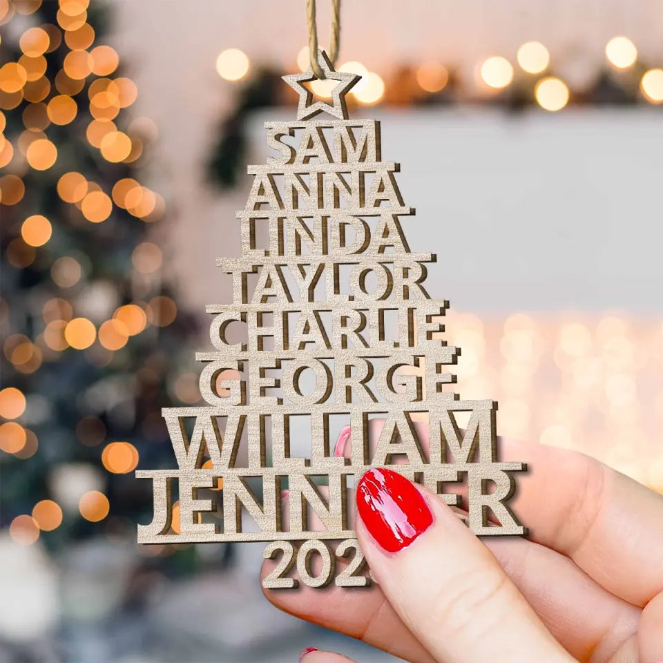 Family 2023 Custom Name - Personalized Custom Wood Ornament - Christmas Gift For Family AGCKH027