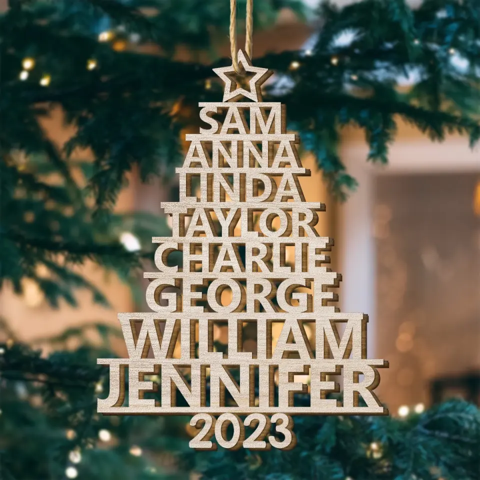 Family 2023 Custom Name - Personalized Custom Wood Ornament - Christmas Gift For Family AGCKH027