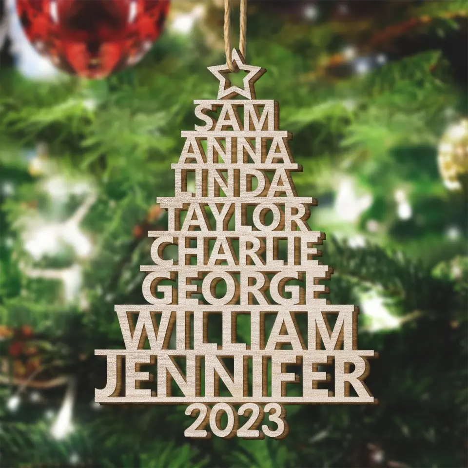 Family 2023 Custom Name - Personalized Custom Wood Ornament - Christmas Gift For Family AGCKH027