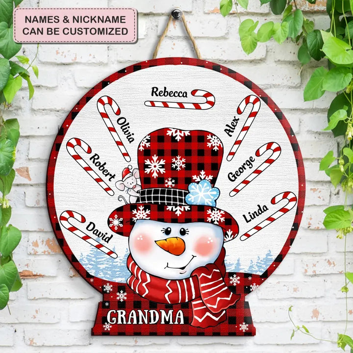 Grandma's Sweethearts - Personalized Custom Door Sign - Christmas Gift For Grandma, Family Members