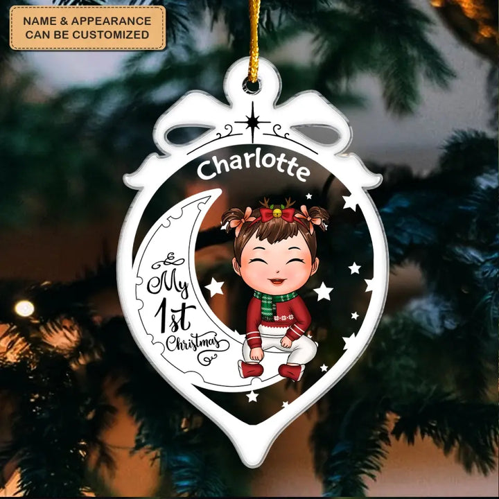 My 1st Christmas - Personalized Custom Mica Ornament - First Christmas Gift For Baby
