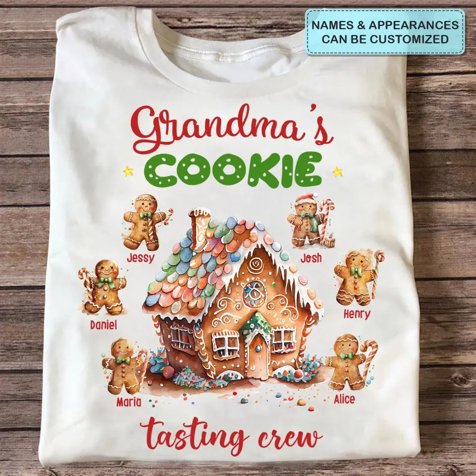 Grandma's Cookie Tasting Crew - Personalized Custom T-shirt - Christmas Gift For Grandma, Mom, Family Members