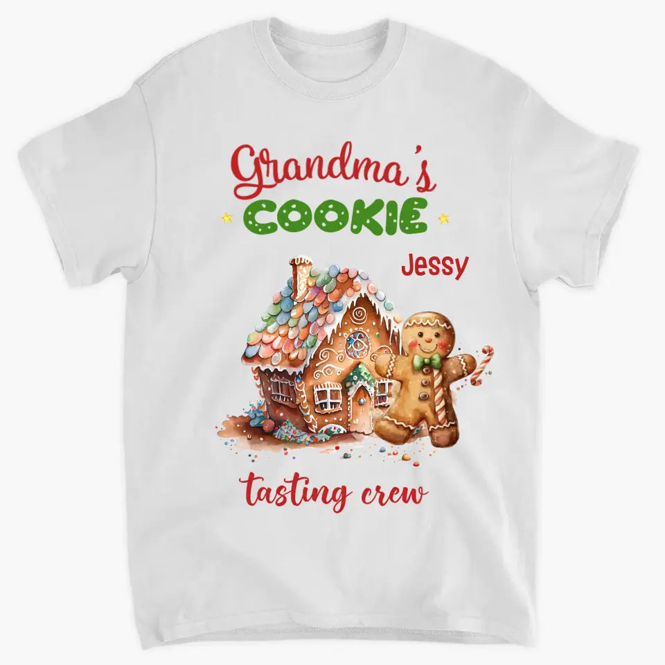 Grandma's Cookie Tasting Crew - Personalized Custom T-shirt - Christmas Gift For Grandma, Mom, Family Members