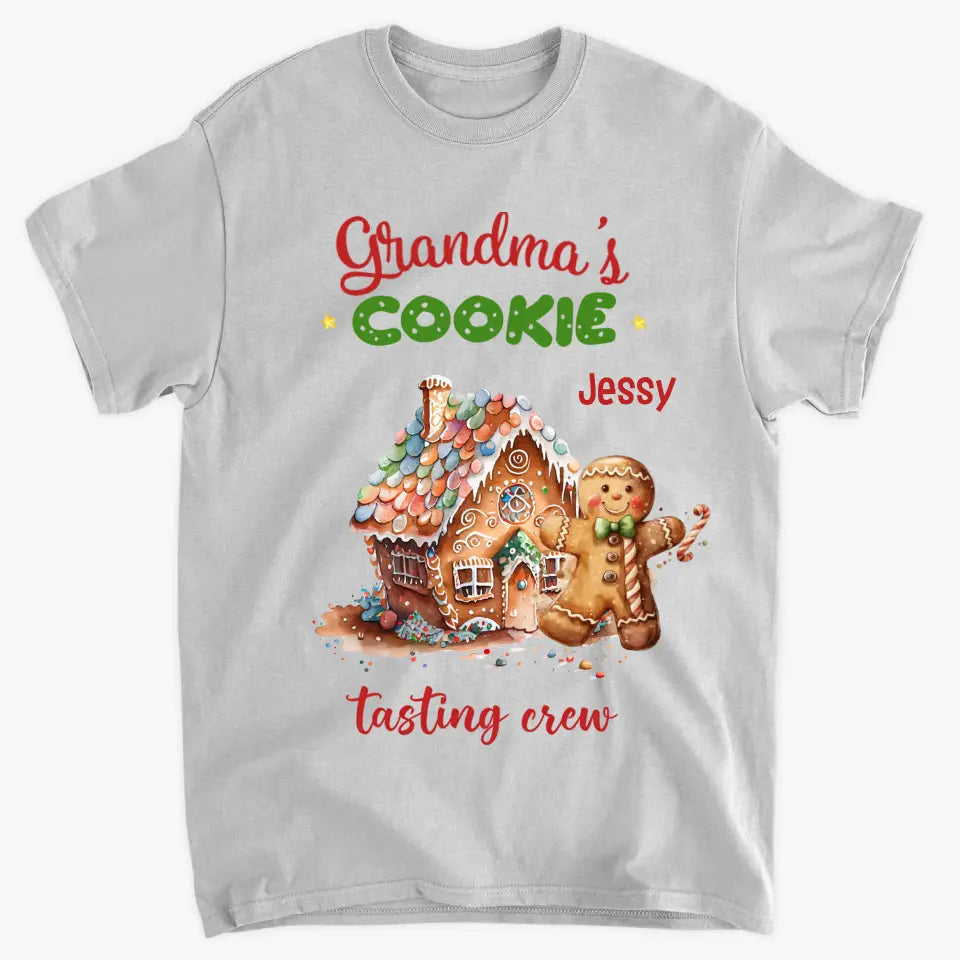 Grandma's Cookie Tasting Crew - Personalized Custom T-shirt - Christmas Gift For Grandma, Mom, Family Members