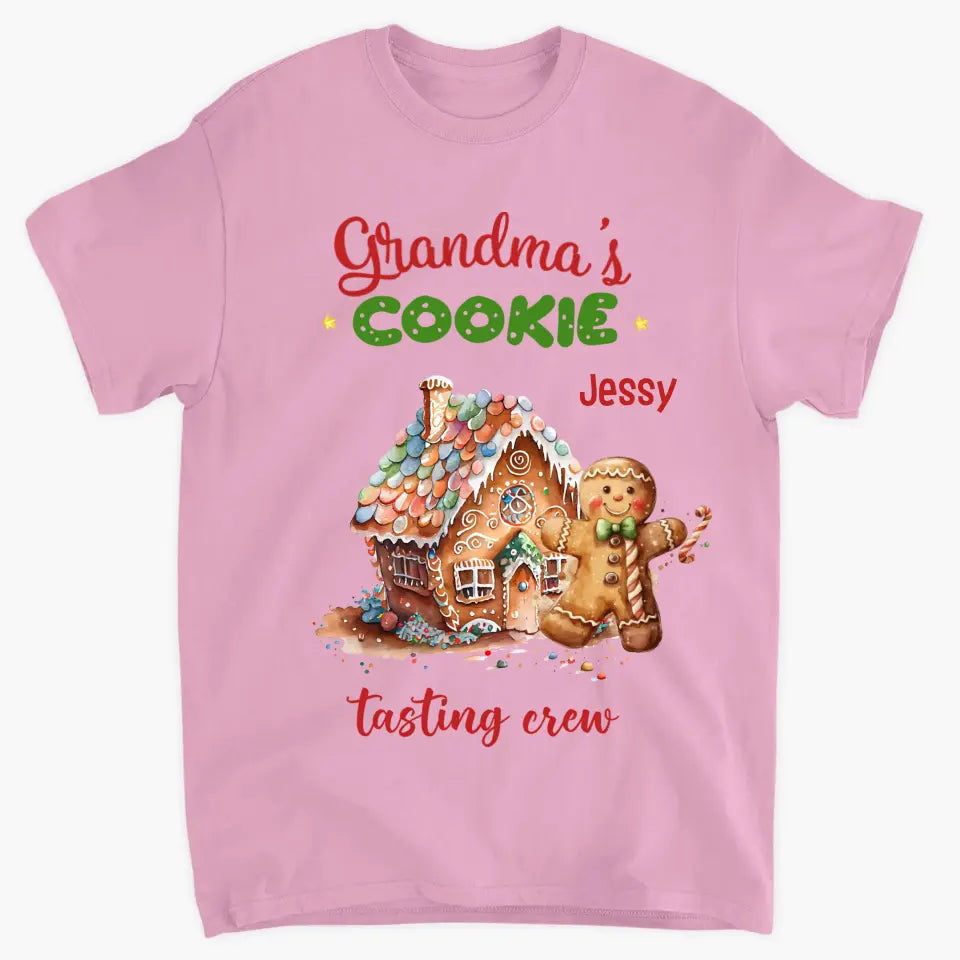 Grandma's Cookie Tasting Crew - Personalized Custom T-shirt - Christmas Gift For Grandma, Mom, Family Members