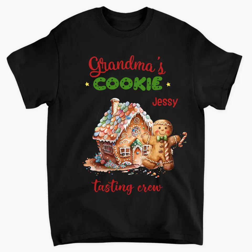 Grandma's Cookie Tasting Crew - Personalized Custom T-shirt - Christmas Gift For Grandma, Mom, Family Members