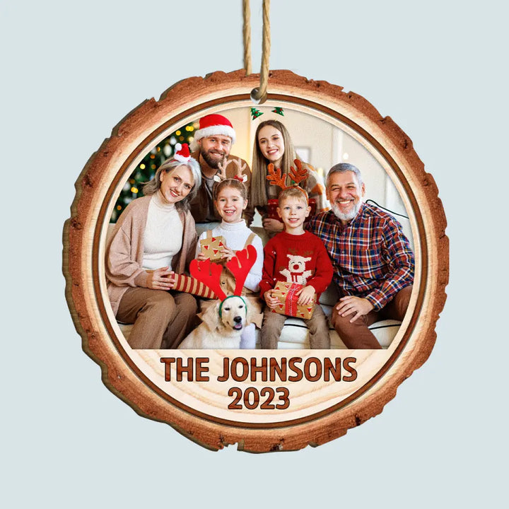 Our Family Custom Photo - Personalized Custom Wood Ornament - Christmas Gift For Family