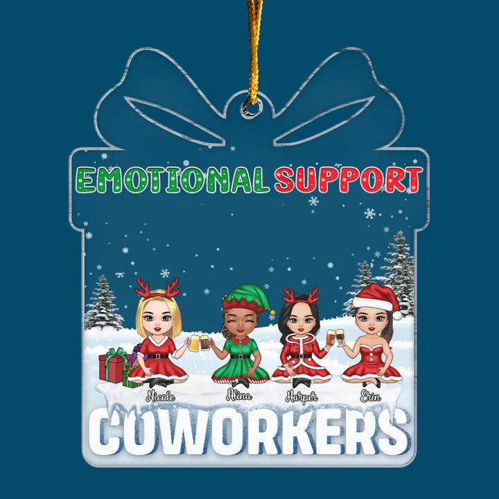 Emotional Support Co-Worker - Personalized Custom Mica Ornament - Christmas Gift For Friends, Besties, Colleagues