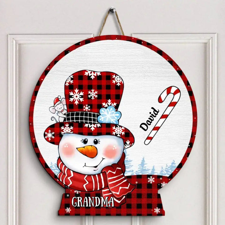 Grandma's Sweethearts - Personalized Custom Door Sign - Christmas Gift For Grandma, Family Members