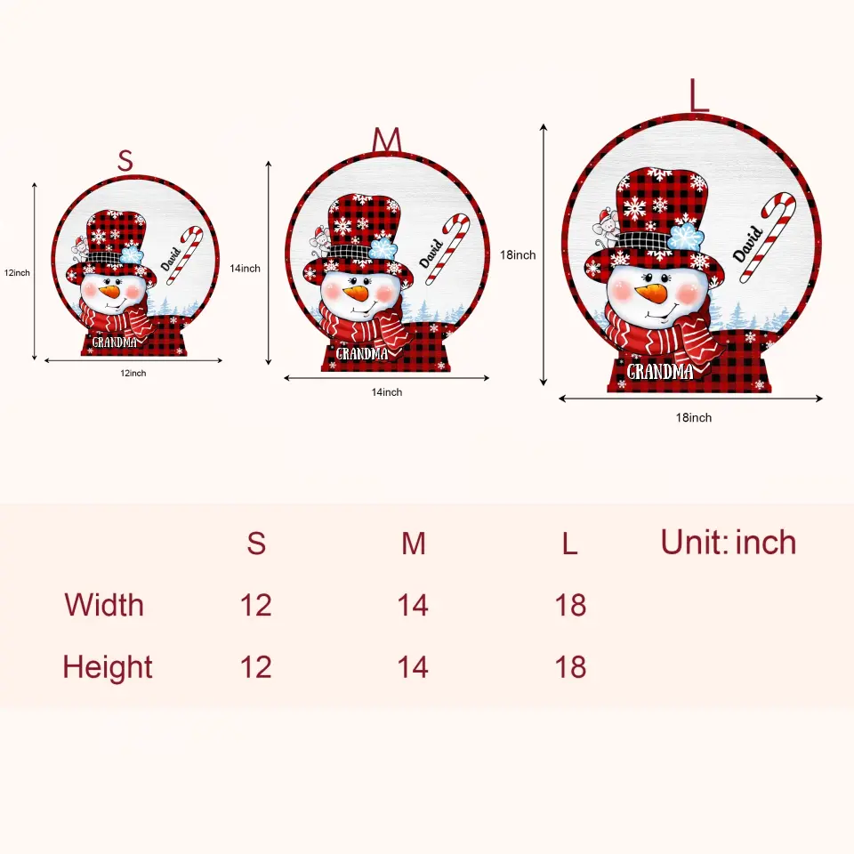 Grandma's Sweethearts - Personalized Custom Door Sign - Christmas Gift For Grandma, Family Members