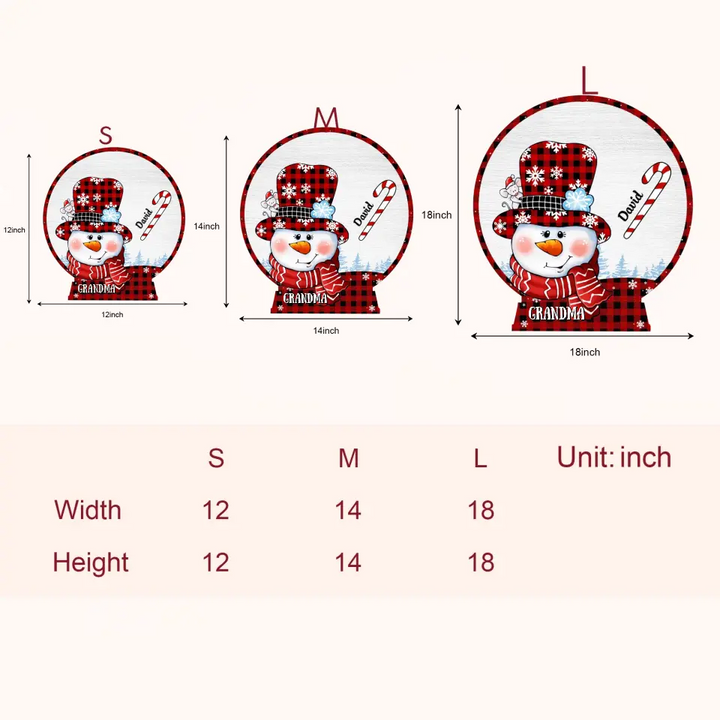 Grandma's Sweethearts - Personalized Custom Door Sign - Christmas Gift For Grandma, Family Members