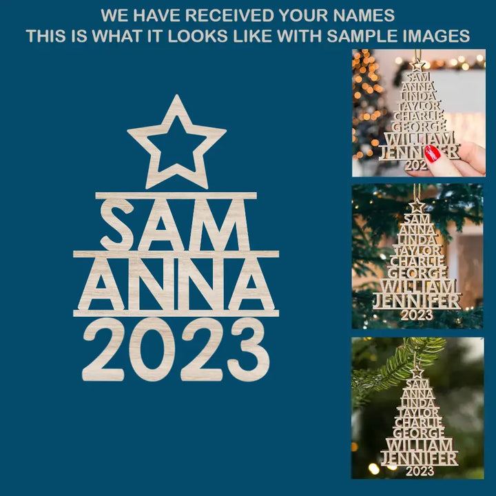 Family 2023 Custom Name - Personalized Custom Wood Ornament - Christmas Gift For Family AGCKH027