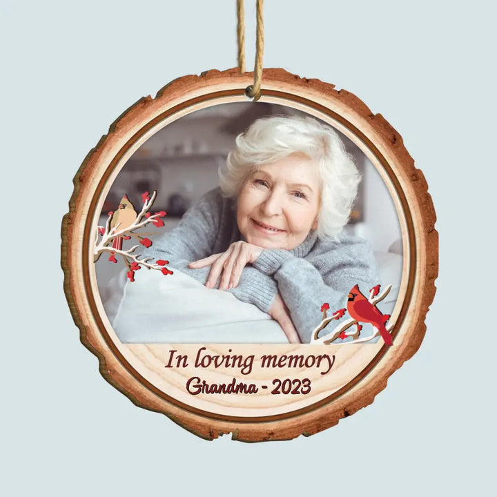 In Loving Memory Of Custom Photo - Personalized Custom Wood Ornament - Christmas, Memorial Gift For Family Members