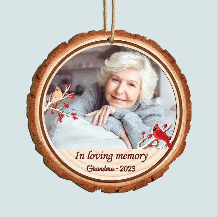 In Loving Memory Of Custom Photo - Personalized Custom Wood Ornament - Christmas, Memorial Gift For Family Members