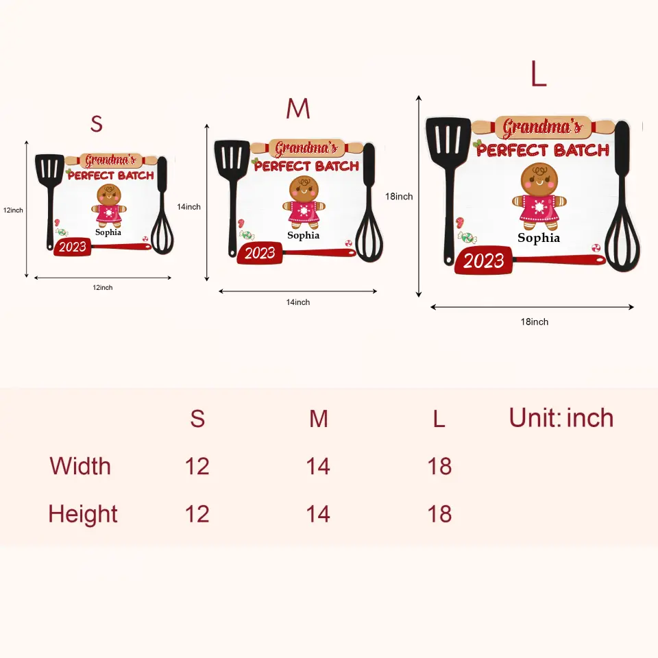 Grandma's Perfect Batch - Personalized Custom Door Sign - Christmas, Mother's Day Gift For Grandma, Mom, Family Members