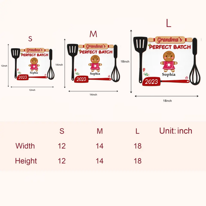 Grandma's Perfect Batch - Personalized Custom Door Sign - Christmas, Mother's Day Gift For Grandma, Mom, Family Members