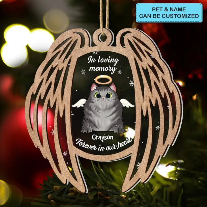 Forever In Our Heart - Personalized Custom 2-Layer Mix Ornament - Christmas, Memorial Gift For Pet Mom, Pet Dad, Pet Lover, Pet Owner