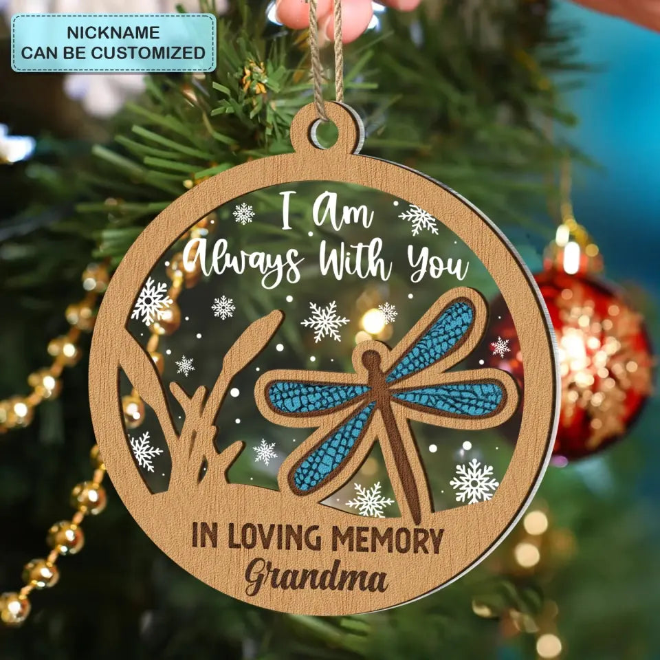 In Loving Memory Dragonfly - Personalized Custom 2-Layer Mix Ornament - Christmas, Memorial Gift For Family Members