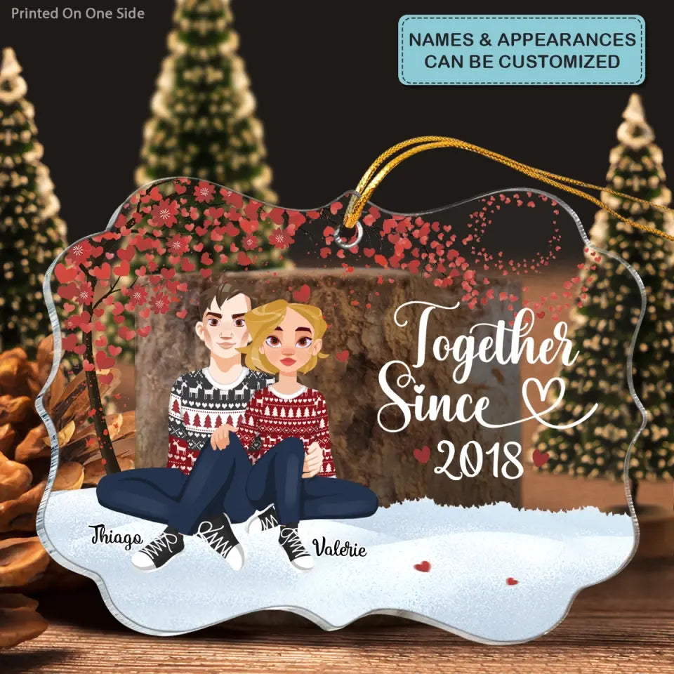 Together Since - Personalized Custom Mica Ornament - Christmas Gift For Couple, Husband, Wife